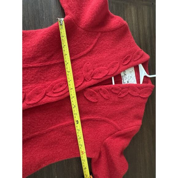 Anthropologie Boiled Wool Jacket Red Thistle & Lavender S - Picture 3 of 8